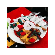 Load image into Gallery viewer, 3 Pcs/ Set Cute Christmas Xmas Decor Santa Kitchen Tableware Holder Pocket Dinner Bag
