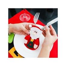 Load image into Gallery viewer, 3 Pcs/ Set Cute Christmas Xmas Decor Santa Kitchen Tableware Holder Pocket Dinner Bag
