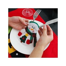 Load image into Gallery viewer, 3 Pcs/ Set Cute Christmas Xmas Decor Santa Kitchen Tableware Holder Pocket Dinner Bag

