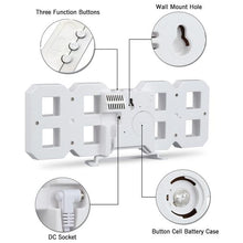 Load image into Gallery viewer, LED Digital Wall Clock with 3 Brightness Levels
