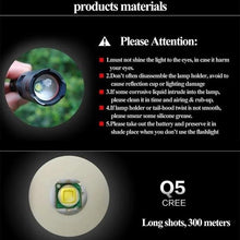 Load image into Gallery viewer, Mini UltraFire CREE Q5 Zoomable LED Flashlight
