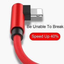 Load image into Gallery viewer, 90 Degree Nylon Fast Charging USB Cable for IPhone &amp; Ipad

