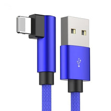 Load image into Gallery viewer, 90 Degree Nylon Fast Charging USB Cable for IPhone &amp; Ipad
