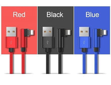 Load image into Gallery viewer, 90 Degree Nylon Fast Charging USB Cable for IPhone &amp; Ipad
