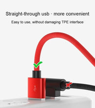 Load image into Gallery viewer, 90 Degree Nylon Fast Charging USB Cable for IPhone &amp; Ipad
