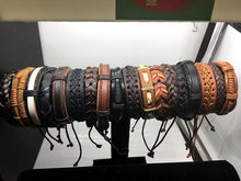 Load image into Gallery viewer, 10 pack Vintage Genuine Leather Bracelets

