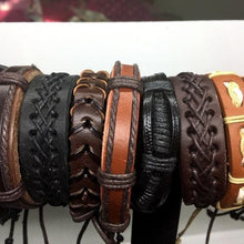 Load image into Gallery viewer, 10 pack Vintage Genuine Leather Bracelets
