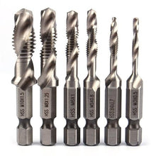 Load image into Gallery viewer, Hex Shank w/ Metric Right Hand Screw Thread Tap Taper &amp; Drill Bits
