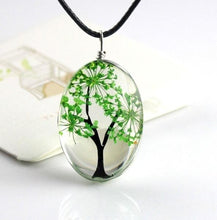 Load image into Gallery viewer, Tree of Life Handmade Amber Glass Pendant Necklace

