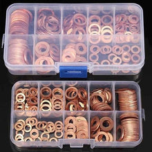 Load image into Gallery viewer, 200PCS M5-M14 Copper Gasket Nut &amp; Bolt Sets Fastener Screw Washers Sets
