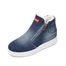 Load image into Gallery viewer, Womens Denim Snow Boots with Fur Lining
