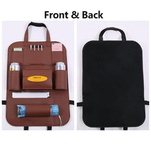 Load image into Gallery viewer, Leather Car Seat Back Organizer
