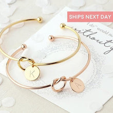 Load image into Gallery viewer, Knot Bracelet with Personalized Letters
