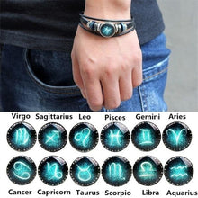 Load image into Gallery viewer, Twelve Constellations Bracelet Hand - Woven Retro  Leather Wristband
