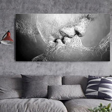 Load image into Gallery viewer, Black &amp; White Abstract Love Painting on Canvas
