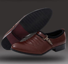 Load image into Gallery viewer, Men Oxford Shoes Leather Shoes Slip on Solid Buckle Wedding Shoes  (Black, Brown, White)
