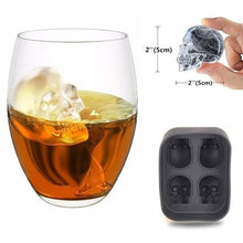 Load image into Gallery viewer, DIY Ice Mold 3D Creative Skull Soft Silicone Whisky Ice Mold Chocolate Candy Cavity Party Supplies
