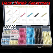 Load image into Gallery viewer, 200PCS  Assorted Fullly Insulated Heat Shrink Butt Splice Connectors Waterproof Crimp Terminals Soldering Sleeve Kit
