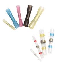Load image into Gallery viewer, 200PCS  Assorted Fullly Insulated Heat Shrink Butt Splice Connectors Waterproof Crimp Terminals Soldering Sleeve Kit
