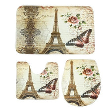 Load image into Gallery viewer, Eiffel Tower Print Bathroom Shower Curtain, Rug, Toilet Lid Cover, Floor Bath Mat
