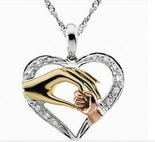 Load image into Gallery viewer, Silver "Mother and Child Hand In Hand" Pendant Necklace
