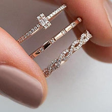 Load image into Gallery viewer, Twisted Ring Set w/ Rose Gold Plating
