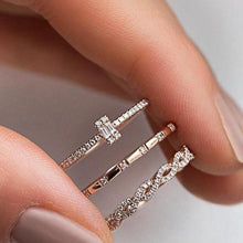 Load image into Gallery viewer, Twisted Ring Set w/ Rose Gold Plating
