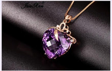 Load image into Gallery viewer, Luxury Rose Gold Heart-shaped Natural Purple Amethyst Pendant Necklace Fashion Jewelry
