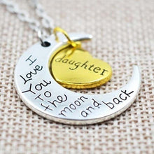 Load image into Gallery viewer, Charm Pendant Necklace For Your Daughter I Love You To The Moon And Back
