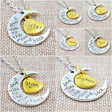 Load image into Gallery viewer, Charm Pendant Necklace For Your Daughter I Love You To The Moon And Back
