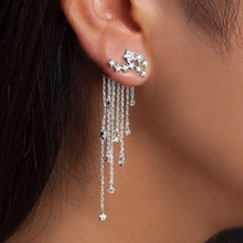 Load image into Gallery viewer, Cubic Zircon Tassel Drop Earrings Lady Trendy Star Dangle Earrings Women Jewelry Gift
