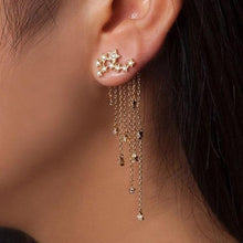 Load image into Gallery viewer, Cubic Zircon Tassel Drop Earrings Lady Trendy Star Dangle Earrings Women Jewelry Gift

