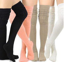 Load image into Gallery viewer, Extra Long Cotton Thigh High Socks
