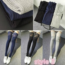 Load image into Gallery viewer, Extra Long Cotton Thigh High Socks
