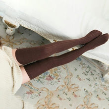 Load image into Gallery viewer, Extra Long Cotton Thigh High Socks

