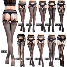 Load image into Gallery viewer, Black Sexy Fashion Fishnet Jacquard Stockings Pantyhose Personality Tights Adult Women Plus Size
