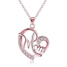 Load image into Gallery viewer, Rose Gold Mom's Love Shaped Diamond Necklace
