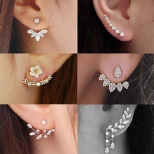 Load image into Gallery viewer, 6 Style 2 Colors Gold/Silver Women Fashion Double Side Flower Shaped Earings Hypoallergenic Ear Stud Earrings
