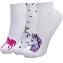 Load image into Gallery viewer, 3 pairs Unicorn 3D Fashion Printing Women Men Unisex Socks Funny Low Ankle Socks
