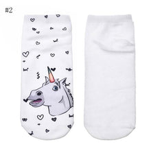Load image into Gallery viewer, 3 pairs Unicorn 3D Fashion Printing Women Men Unisex Socks Funny Low Ankle Socks
