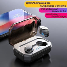 Load image into Gallery viewer, [CVC8.0 Noise Canceling] TWS Bluetooth 5.0 Wireless Waterproof Earbuds with Charging Box Power Bank
