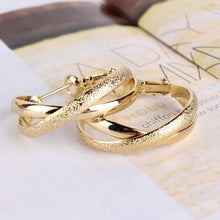 Load image into Gallery viewer, Eye-catching Ladies Hoop Earrings Gold Plated
