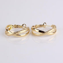 Load image into Gallery viewer, Eye-catching Ladies Hoop Earrings Gold Plated
