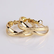 Load image into Gallery viewer, Eye-catching Ladies Hoop Earrings Gold Plated
