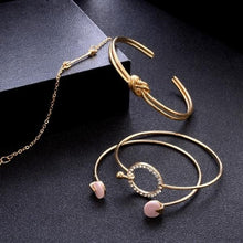 Load image into Gallery viewer, 4Pcs/Set Beautiful Arrow Crystal Opening Bangle Bracelet Set Fashion Bow Round Chain Bracelets Women Jewelry Accessories Gifts
