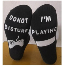 Load image into Gallery viewer, Personalised Socks Do Not Disturb I'm Playing Funy Socks Unisex Short Socks

