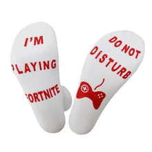 Load image into Gallery viewer, Personalised Socks Do Not Disturb I'm Playing Funy Socks Unisex Short Socks

