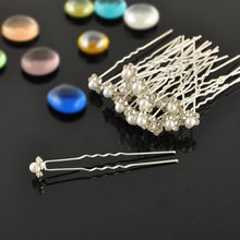 Load image into Gallery viewer, 20Pcs Wedding Bridal Pearl Flower Crystal Hair Pins Clips Bridesmaid
