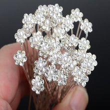 Load image into Gallery viewer, 20Pcs Wedding Bridal Pearl Flower Crystal Hair Pins Clips Bridesmaid

