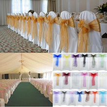 Load image into Gallery viewer, 18cm X 275cm Sheer Organza Chair Sash Bow
